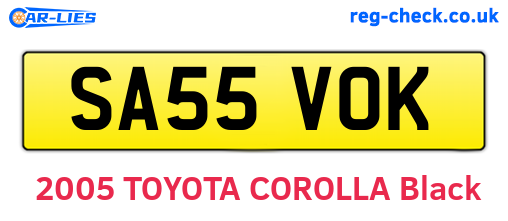 SA55VOK are the vehicle registration plates.