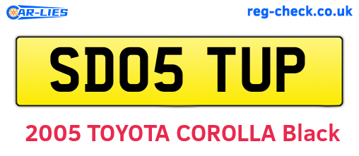 SD05TUP are the vehicle registration plates.