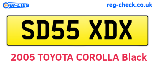 SD55XDX are the vehicle registration plates.