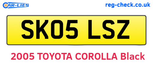 SK05LSZ are the vehicle registration plates.
