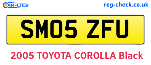 SM05ZFU are the vehicle registration plates.