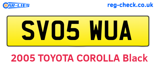 SV05WUA are the vehicle registration plates.