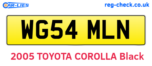 WG54MLN are the vehicle registration plates.