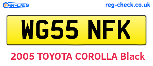 WG55NFK are the vehicle registration plates.