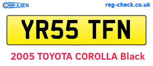 YR55TFN are the vehicle registration plates.