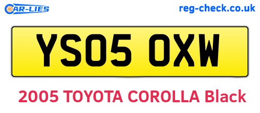 YS05OXW are the vehicle registration plates.