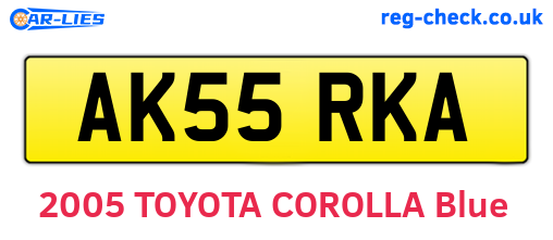 AK55RKA are the vehicle registration plates.