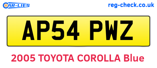 AP54PWZ are the vehicle registration plates.