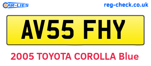 AV55FHY are the vehicle registration plates.