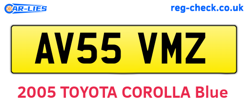 AV55VMZ are the vehicle registration plates.