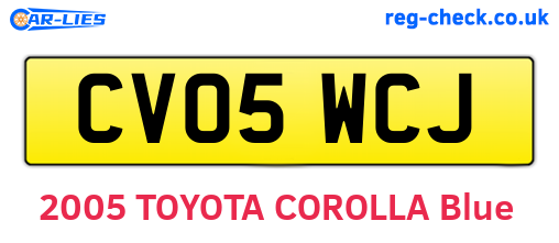 CV05WCJ are the vehicle registration plates.