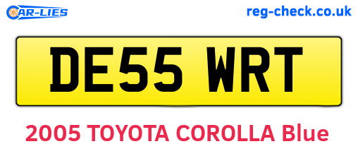 DE55WRT are the vehicle registration plates.