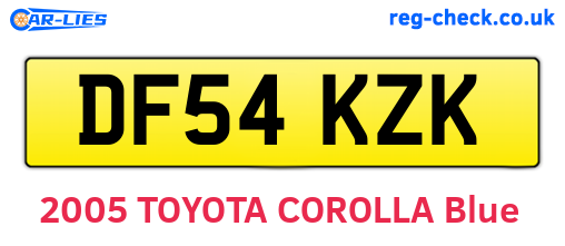 DF54KZK are the vehicle registration plates.