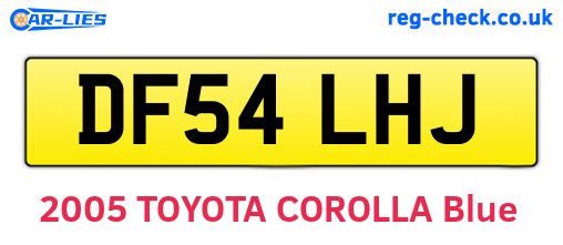 DF54LHJ are the vehicle registration plates.