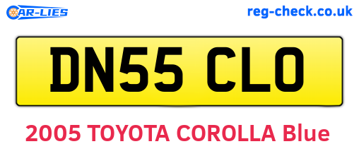 DN55CLO are the vehicle registration plates.