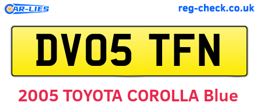 DV05TFN are the vehicle registration plates.