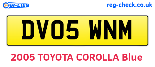 DV05WNM are the vehicle registration plates.