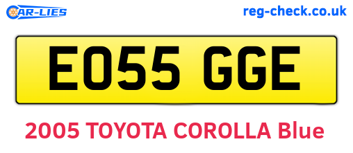 EO55GGE are the vehicle registration plates.