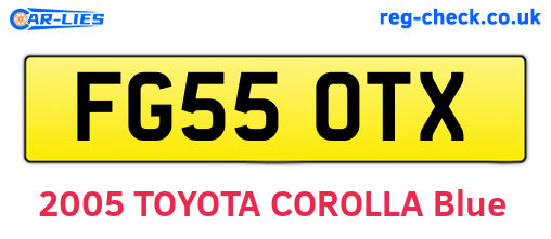 FG55OTX are the vehicle registration plates.