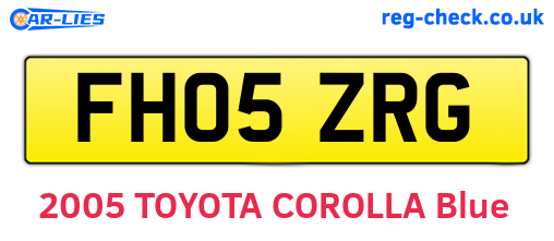 FH05ZRG are the vehicle registration plates.
