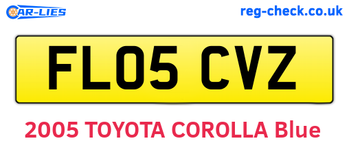 FL05CVZ are the vehicle registration plates.