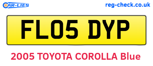 FL05DYP are the vehicle registration plates.