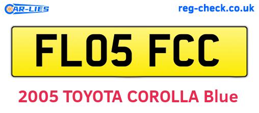 FL05FCC are the vehicle registration plates.