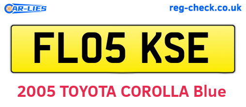 FL05KSE are the vehicle registration plates.