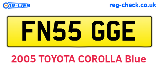 FN55GGE are the vehicle registration plates.