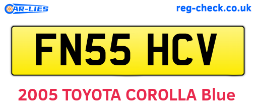 FN55HCV are the vehicle registration plates.