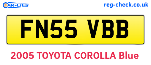 FN55VBB are the vehicle registration plates.