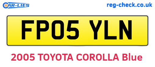 FP05YLN are the vehicle registration plates.