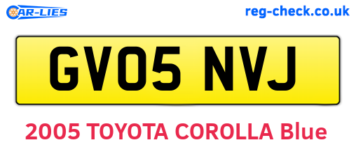 GV05NVJ are the vehicle registration plates.