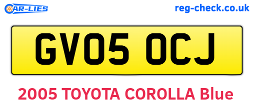 GV05OCJ are the vehicle registration plates.