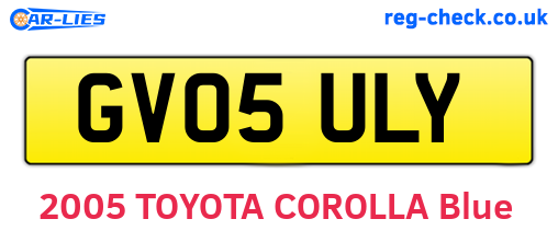 GV05ULY are the vehicle registration plates.