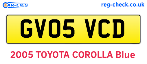 GV05VCD are the vehicle registration plates.