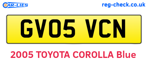 GV05VCN are the vehicle registration plates.