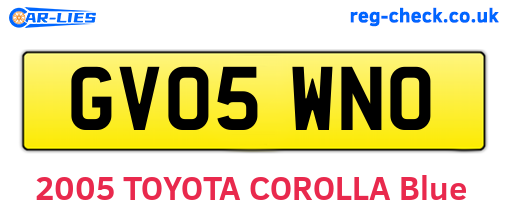 GV05WNO are the vehicle registration plates.