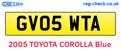 GV05WTA are the vehicle registration plates.