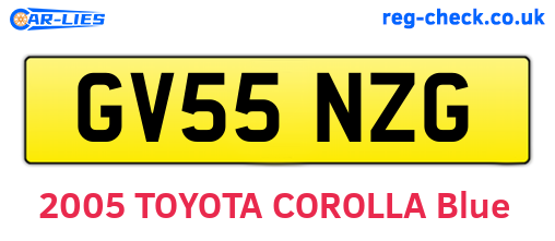GV55NZG are the vehicle registration plates.