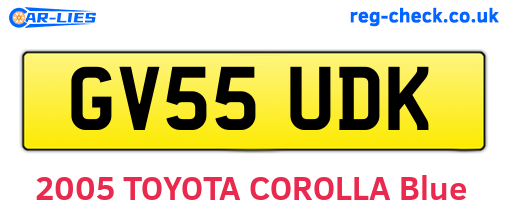 GV55UDK are the vehicle registration plates.