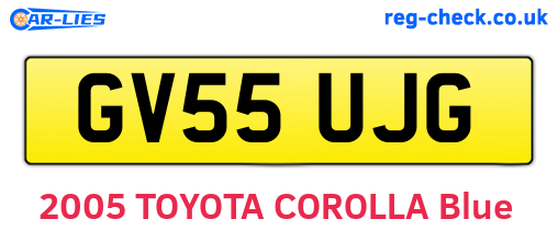 GV55UJG are the vehicle registration plates.