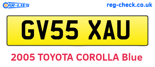 GV55XAU are the vehicle registration plates.