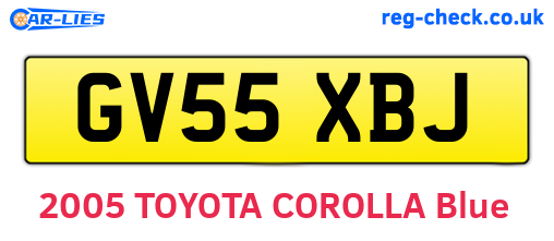 GV55XBJ are the vehicle registration plates.