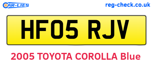 HF05RJV are the vehicle registration plates.