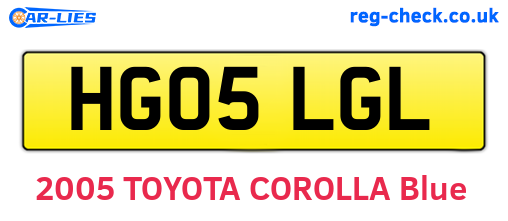 HG05LGL are the vehicle registration plates.