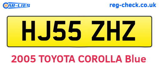 HJ55ZHZ are the vehicle registration plates.