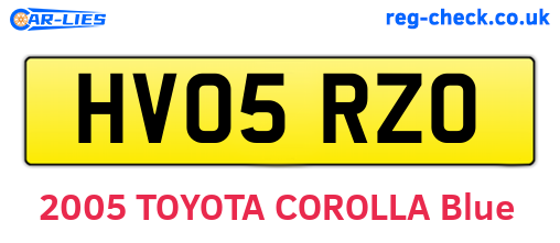 HV05RZO are the vehicle registration plates.