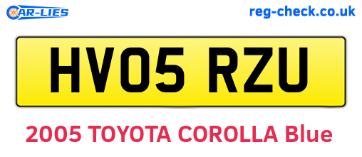 HV05RZU are the vehicle registration plates.