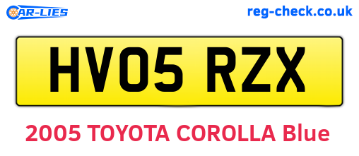 HV05RZX are the vehicle registration plates.
